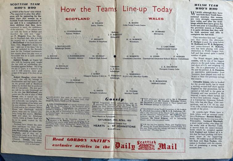  Brian - Welsh programme from Scotland - No 6 on the right side of page